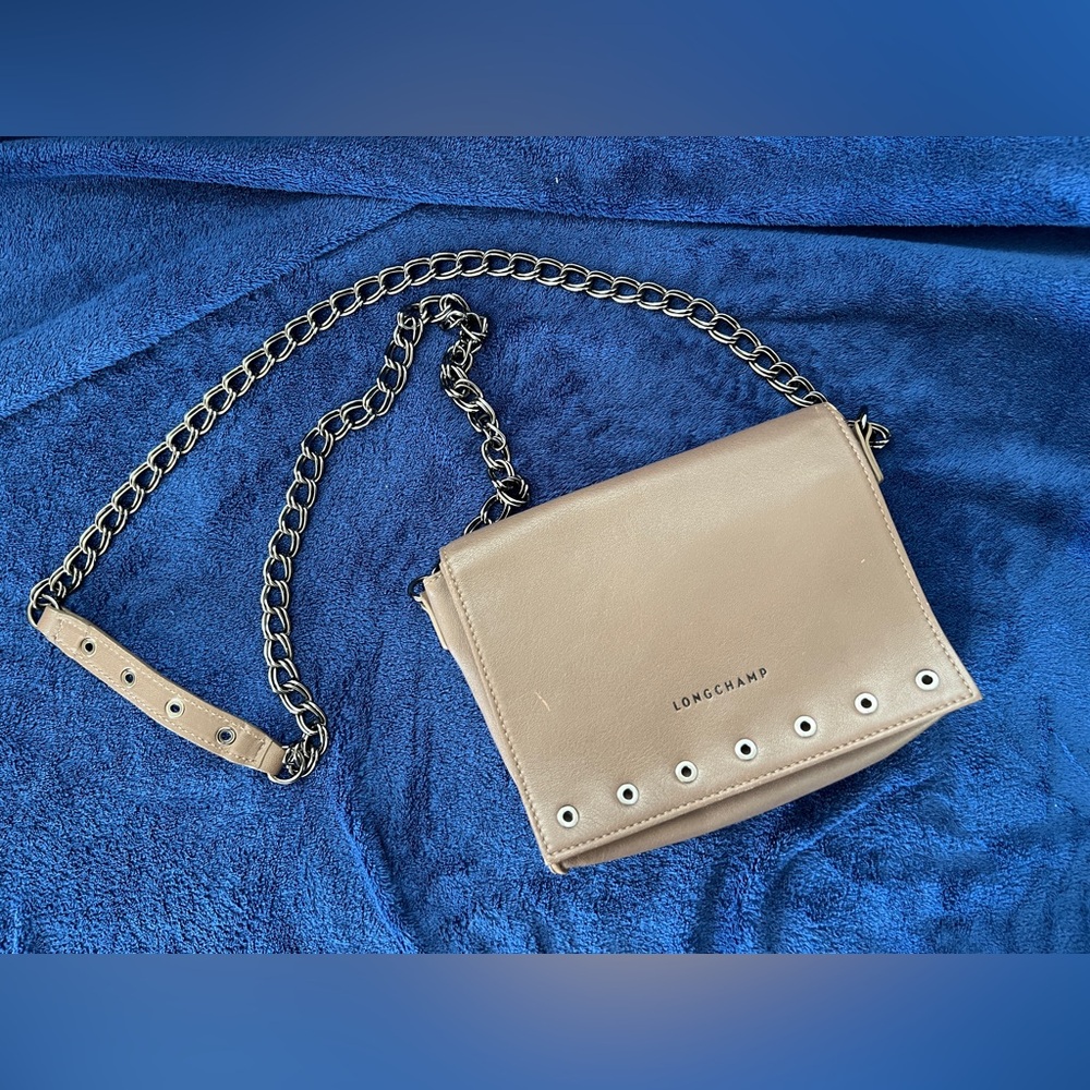 Longchamp Tan / Putty chain strap Crossbody Bag